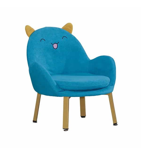 貓耳深藍色布面兒童椅
