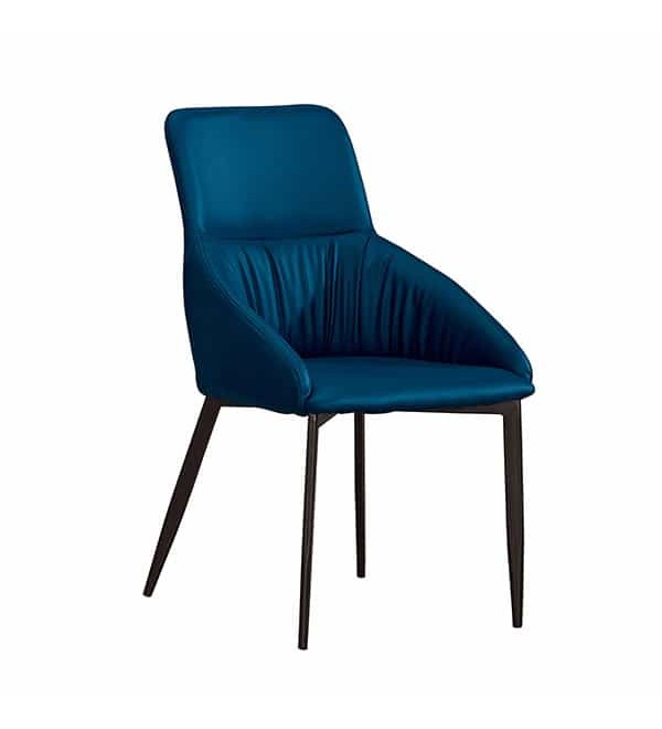唯庭藍色皮餐椅