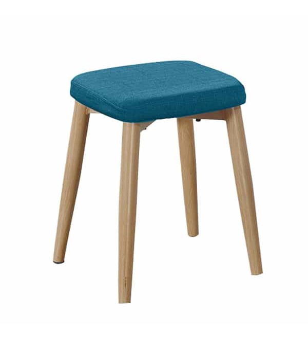 寇奇藍色布面方椅凳
