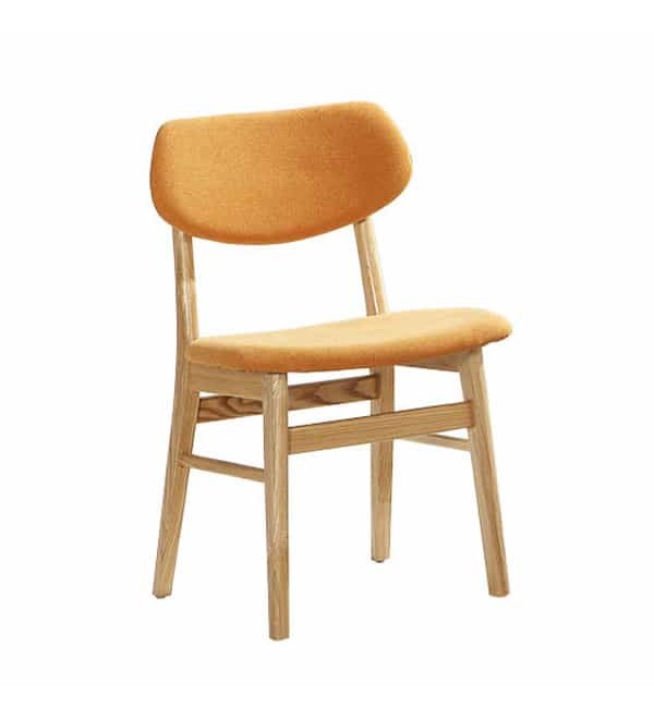 朵特栓木橘色布餐椅