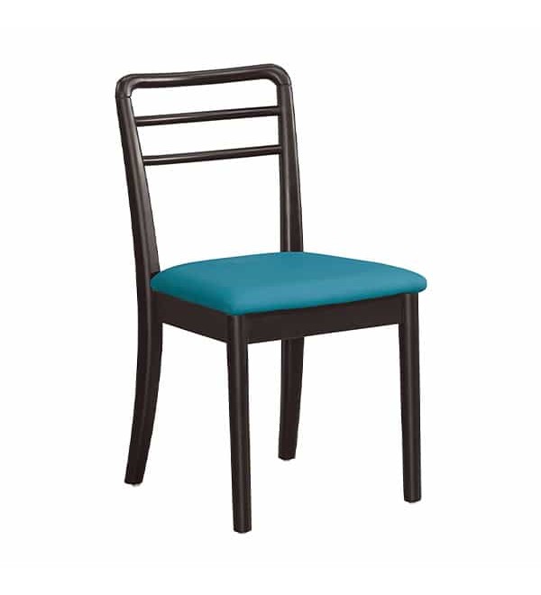 菲特爾藍色皮面實木餐椅