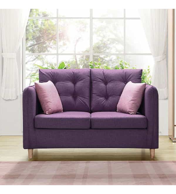 意品二人座紫色布沙發